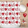 thumbnail image 1 of Funny Valentines Day Shower Curtain for Bathroom Decor - XOXO Romantic Waterproof Fabric Bathroom Curtain Set with 12 Hooks for Bathtubs, Washable - 72" x 72", White, 1 of 6