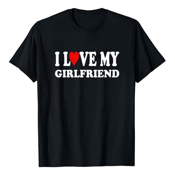 Funny Valentines Day T Shirt For Men I Love My Girlfrienf Letter Print Summer Short Sleeve Summer Clothes