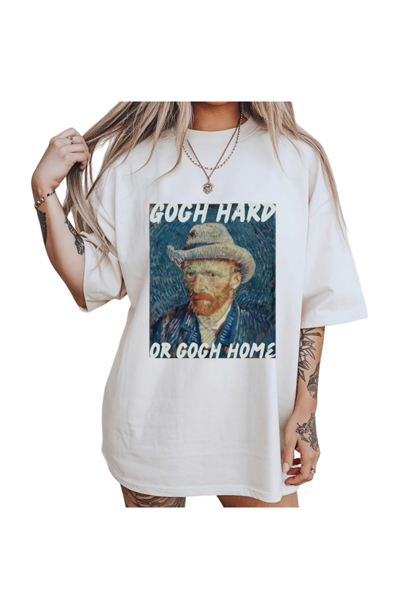 Funny Van Gogh Self Portrait Print Tshirt White S-5XL Witty Art Graphic Tees Shirts Tops