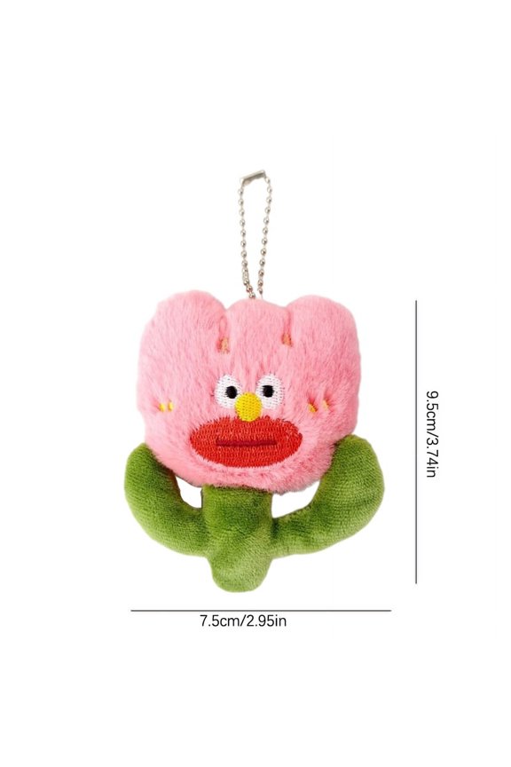 Funny Vegetable Flower Sun Duck Keychain Pendant Cute Plush Doll Toys Dripping Sweat Onion Garlic Keyring Bag Charms Decor Gift