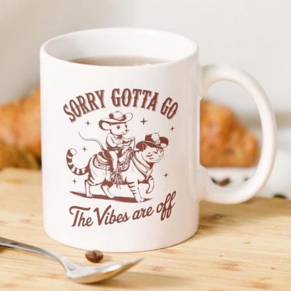 Funny Vibes Are Off Mug, Funny Joke Gif, Funny Office Mug, Funny Quote Mug, hip Gift, Colleague Gift, Just A Girl Meme, Work Bestie.