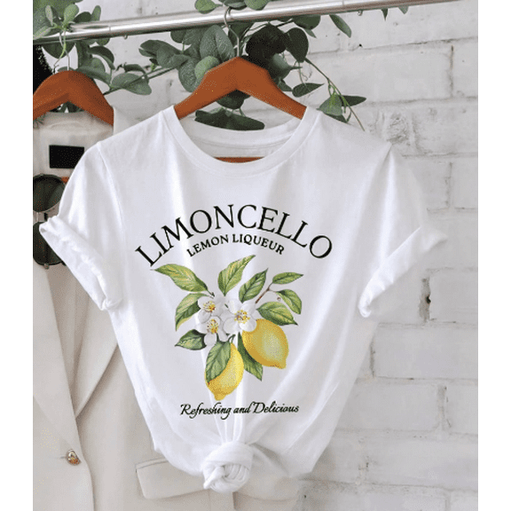 Funny Vibrant Lemon Print Short Sleeve Crew Neck T-Shirt - Women's Casual Summer & Spring Top - Breathable, Soft, and Comfortable Clothing for Ladies