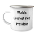thumbnail image 1 of Funny Vice President Gifts for Men - World's Greatest Vice President Camping Mug, 12 oz Stainless Steel with Enamel Finish - Gifts from Friends to Family, 1 of 4