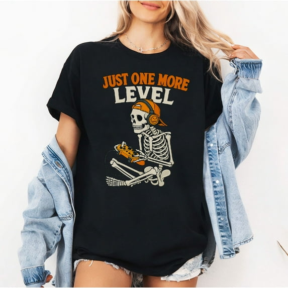 Funny Video Game Halloween Skeleton Gamer Costume Unisex T-Shirt, Fullsizes S-5XL Multicolors T-Shirt