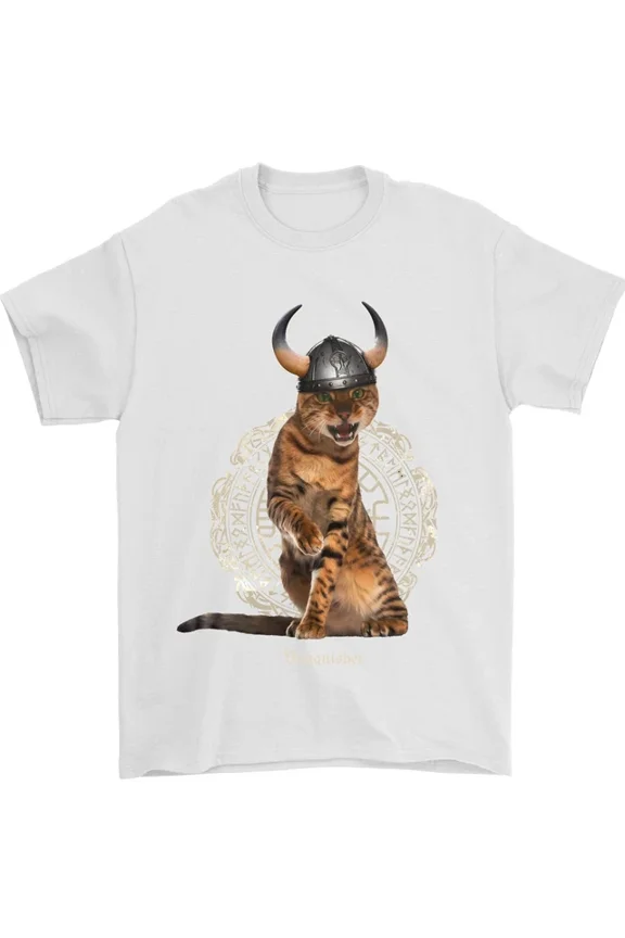 Funny Viking Cat The Vanquisher T-Shirt
