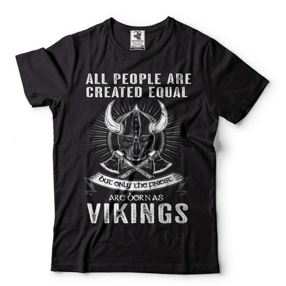 Funny Vikings T-Shirt Viking Patriotic Tee Viking Warrior Skull Helmet Tee Shirt Viking Gift (Large Black)