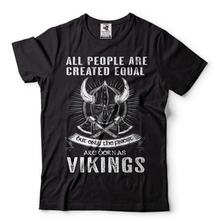 Funny Vikings T-Shirt Viking Patriotic Tee Viking Warrior Skull Helmet Tee Shirt Viking Gift (Large Black)