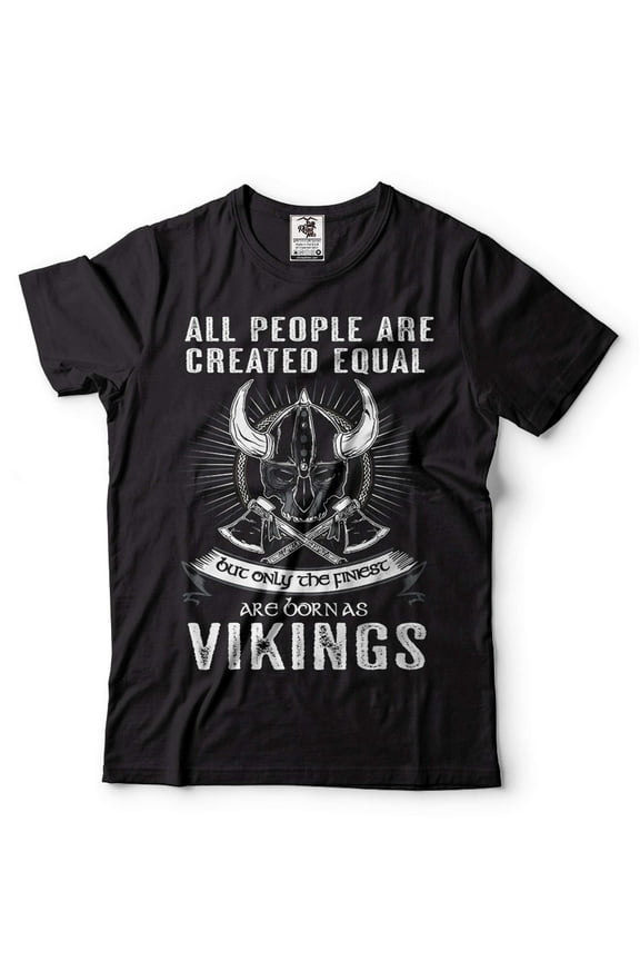 Funny Vikings T-Shirt Viking Patriotic Tee Viking Warrior Skull Helmet Tee Shirt Viking Gift (Large Black)
