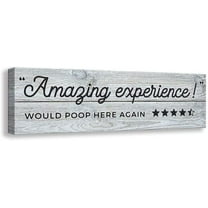 Funny Vintage Bathroom Canvas Wall Art | Rustic Bathroom Prints Decorative Signs Framed | Restroom Washroom Wall Decor (5.5 x 16.5 inch, Funny - A1)