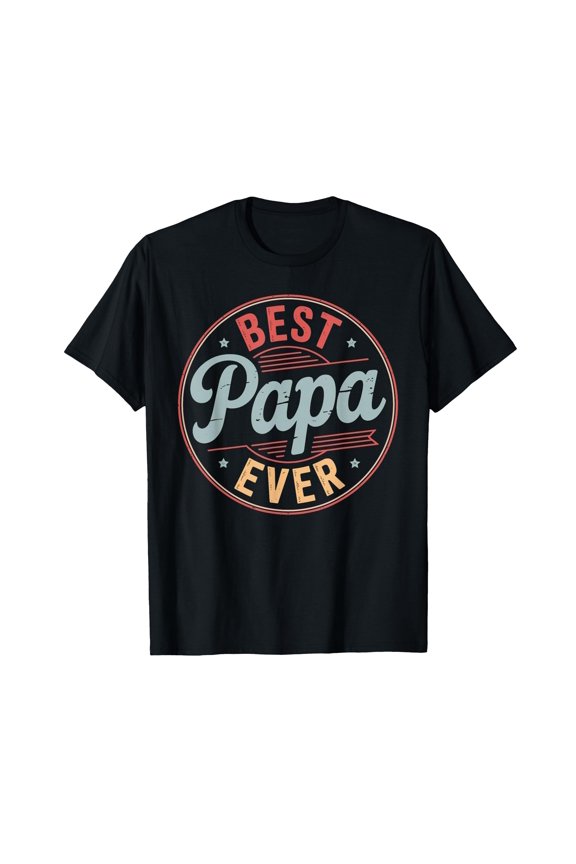 Funny Vintage 'Best Papa Ever' T-Shirt for Grandpa from Grandkids, Perfect Father's Day Gift