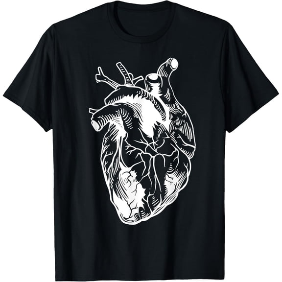 Funny Vintage Cardiology Heart Anatomy | Cool Doctor Gift T-ShirtMen and women, Black T-shirt, size: Extra large