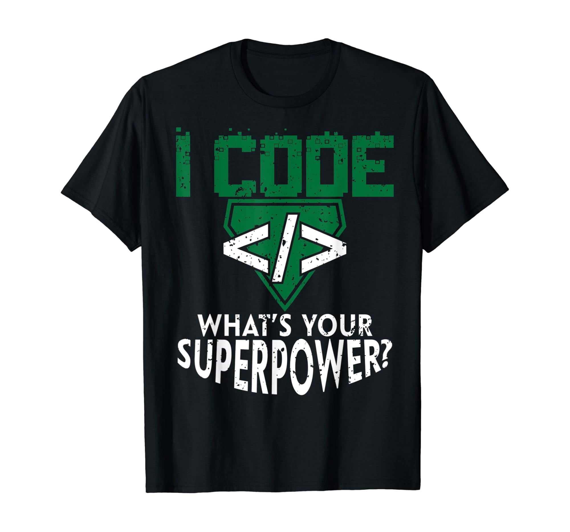 Funny Vintage Computer Engineer Coding I Code Superpower T-Shirt ...