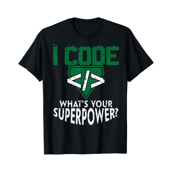Funny Vintage Computer Engineer Coding I Code Superpower T-Shirt ...