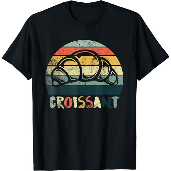 Funny Vintage Croissant T-Shirt Retro Crasant Crosant T-Shirt