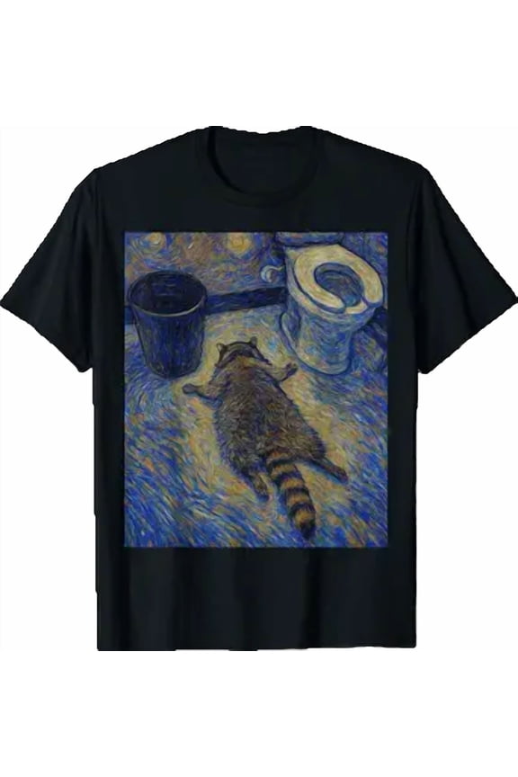 Funny Vintage Drunk Raccoon Passes Out in Bathroom Meme T-Shirt
