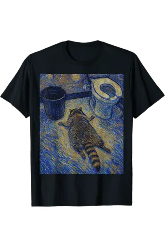 Funny Vintage Drunk Raccoon Passes Out in Bathroom Meme T-Shirt