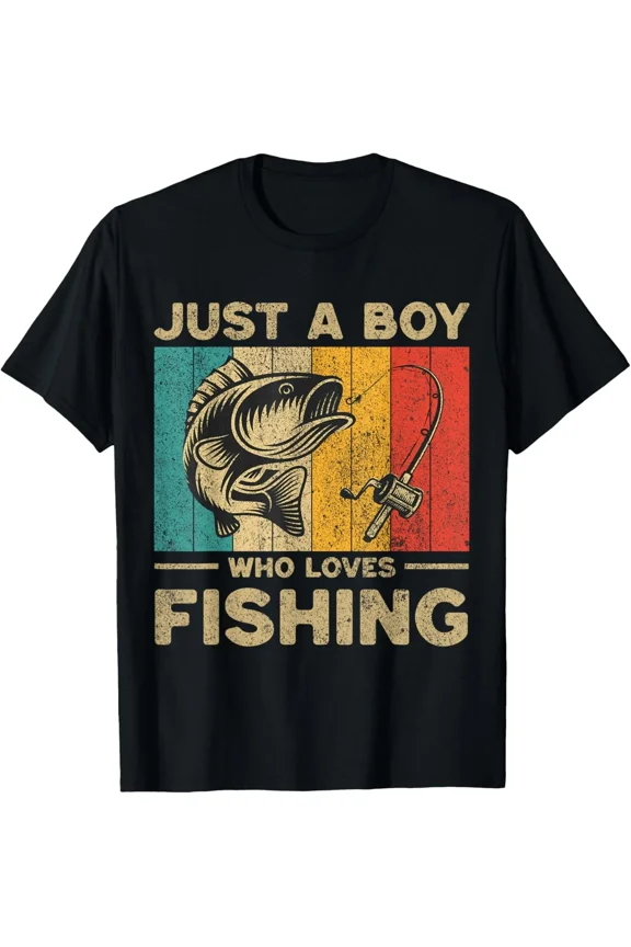 Funny Vintage Fishing Jokes Boys Fisherman Bass Fish Angler Unisex T-Shirt, up to size 5XL