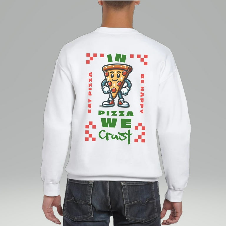 Funny Vintage Foodie Pizza Shirt Retro Pizzatarian Sweatshirt Back Side In Pizza We Crust Shirt