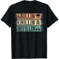thumbnail image 1 of Funny Vintage Grilling Chilling Refilling for Men Short Sleeve Graphic T-Shirt, 1 of 6