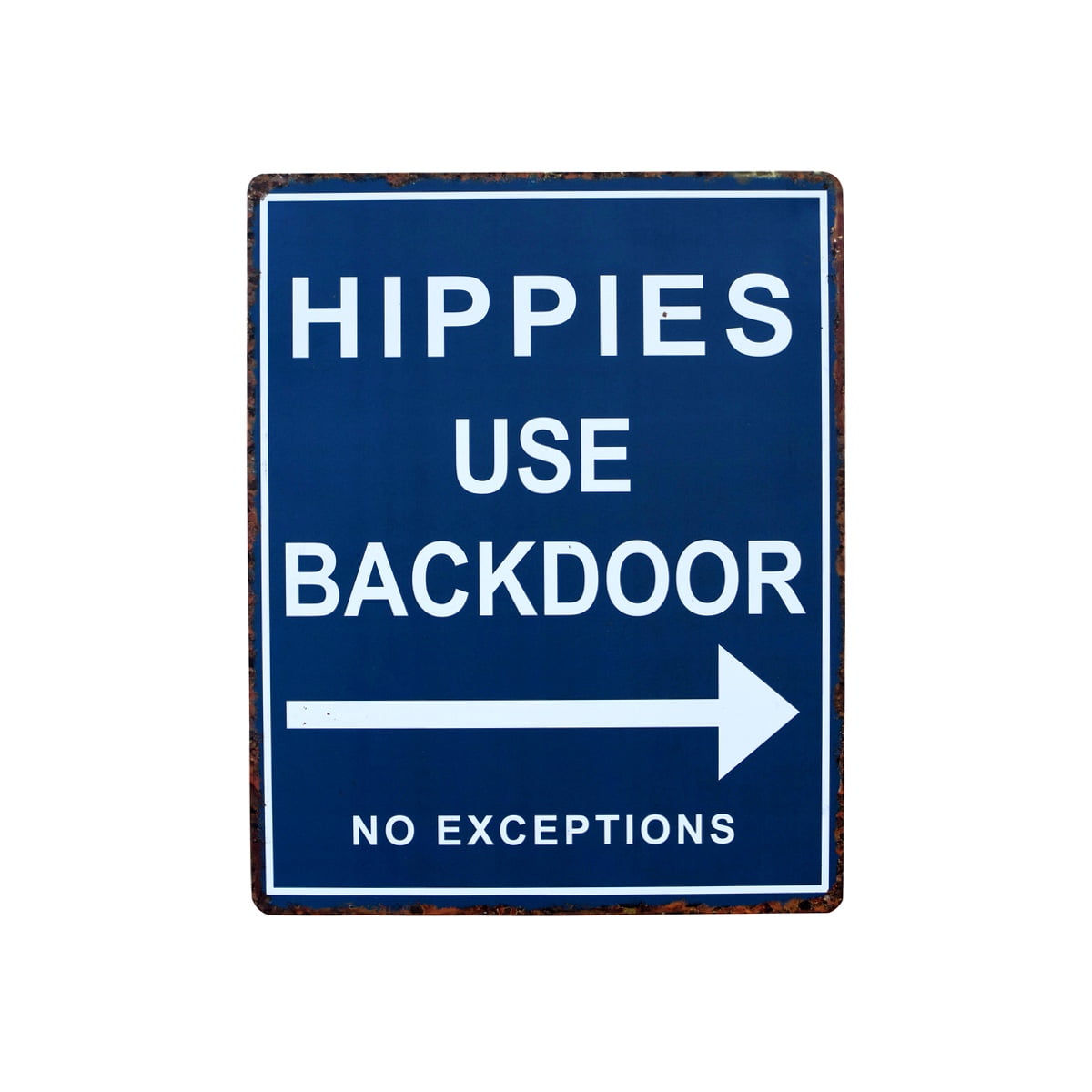 Vintage Hippies Use Backdoor Metal Sign Hippie Bar Wall Art Man Cave Room Decor Vintage Hippies Use Backdoor Metal Sign Hippie Bar Wall Art Man Cave Room Decor