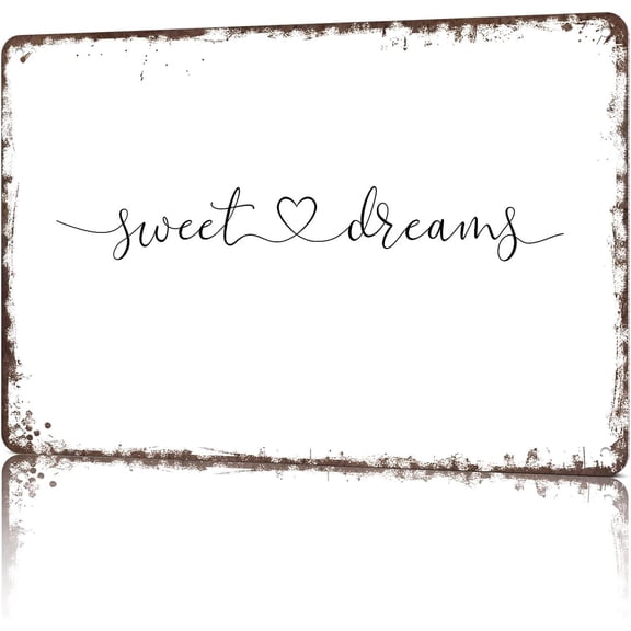 Funny Vintage Metal Sign Sweet Dreams Above Bed Poster Wall Art for Home Living Room Office Bar Decor 8X12inch