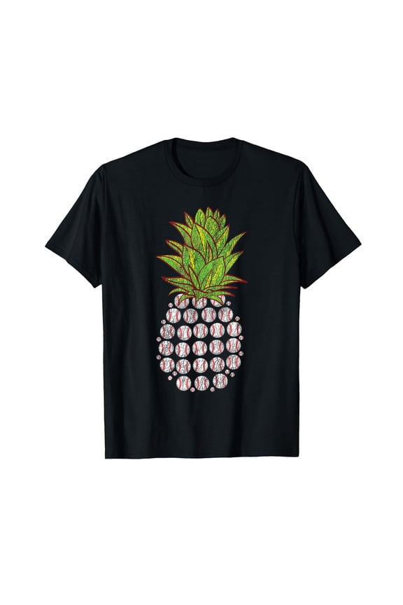 Funny Vintage Pineapple Baseball Design T-Shirt for Unique Casual Style