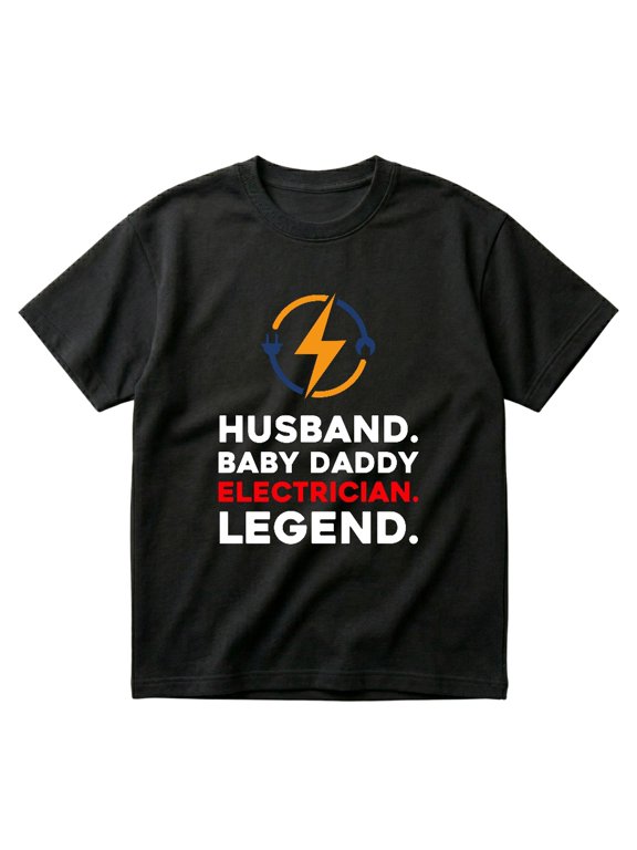 Funny Vintage Shirt Husband Baby Daddy Electrician Legend T-Shirts