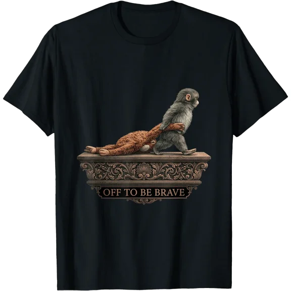 Funny Viral Monkey Meme Monkey Punch Off to Be Brave T-Shirt