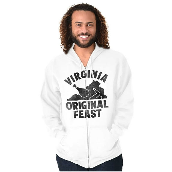 Funny Virginia Thanksgiving VA Turkey Unisex Fleece Graphic Zip Up Hoodie Brisco Brands 2X