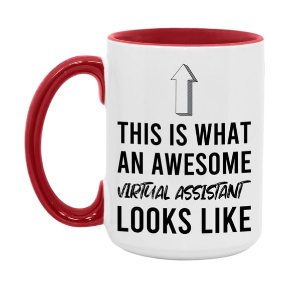 Funny Virtual Assistant Mug - This Is What An Awesome Virtual Assistant Looks Like - 11oz or 15oz Ceramic Coffee Cup - Novelty Gift for Virtual Assistant Professionals