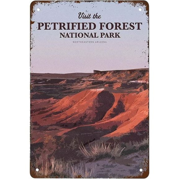 Funny Visit The Petrified Forest National Park Signs Wall Decor Vintage Metal Tin Sign Art Poster Fun Office Kitchen Size: 8 x 12 Inches
