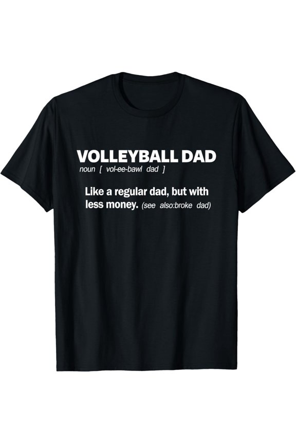 Funny Volleyball Dad Definition Men's Graphic T-Shirt Retro Sports Father's Day Humor Tee
