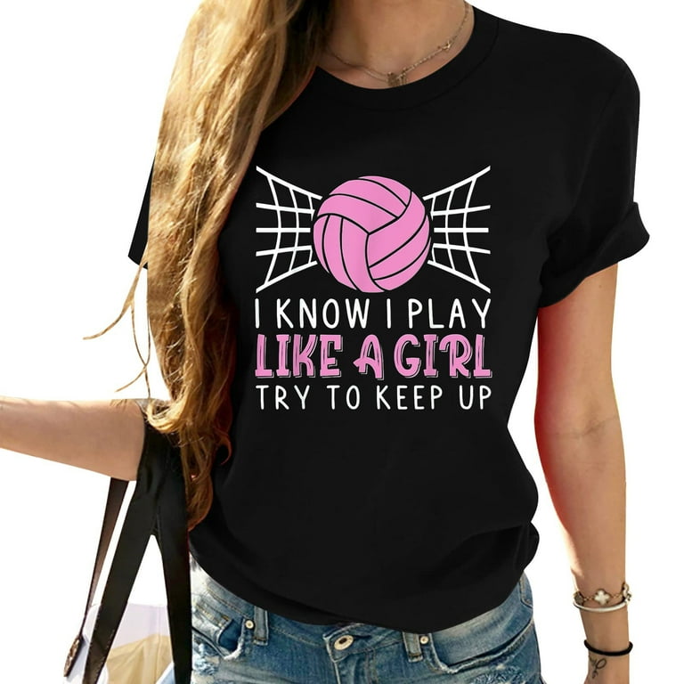 Funny Short Sleeve Volleyball Shirt For Girls And Women Funny Short Sleeve Volleyball Shirt For Girls And Women