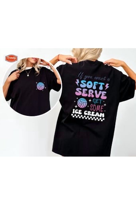 Funny Volleyball Ice Cream : Volleyball Mom Gift, Millitary Green Tshirt