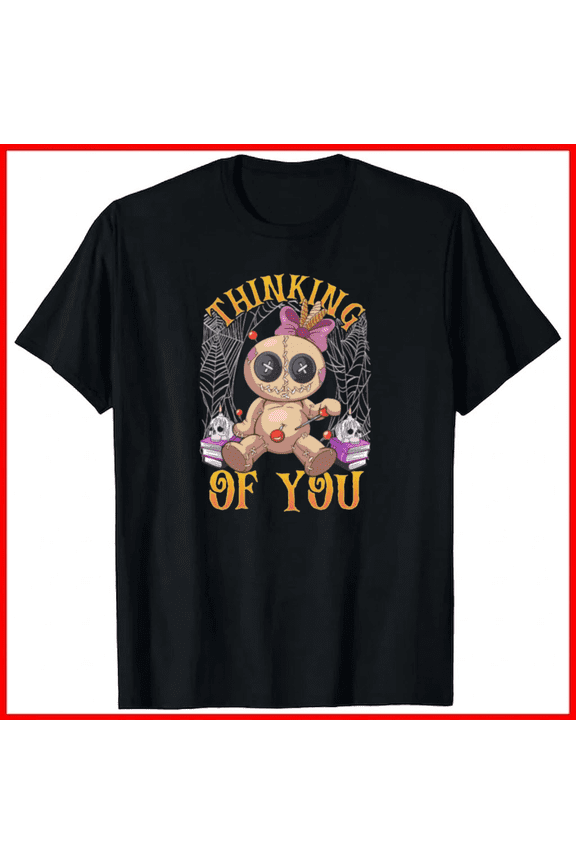 Funny Voodoo Doll Whimsical Magic Folk Mystery Illustration Unisex T-Shirt, up to size 5XL