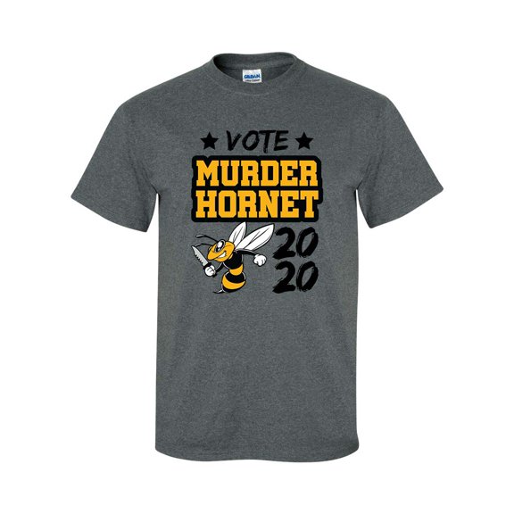 Funny Vote Murder Hornet 2020 Short Sleeve T-shirt-Heather Grey-xl