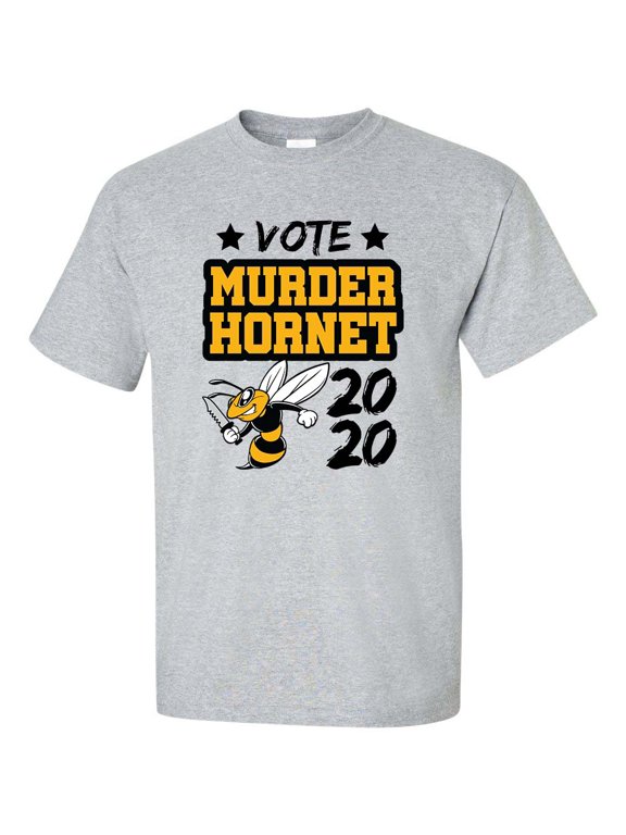 Funny Vote Murder Hornet 2020 Short Sleeve T-shirt-Sports Grey-small