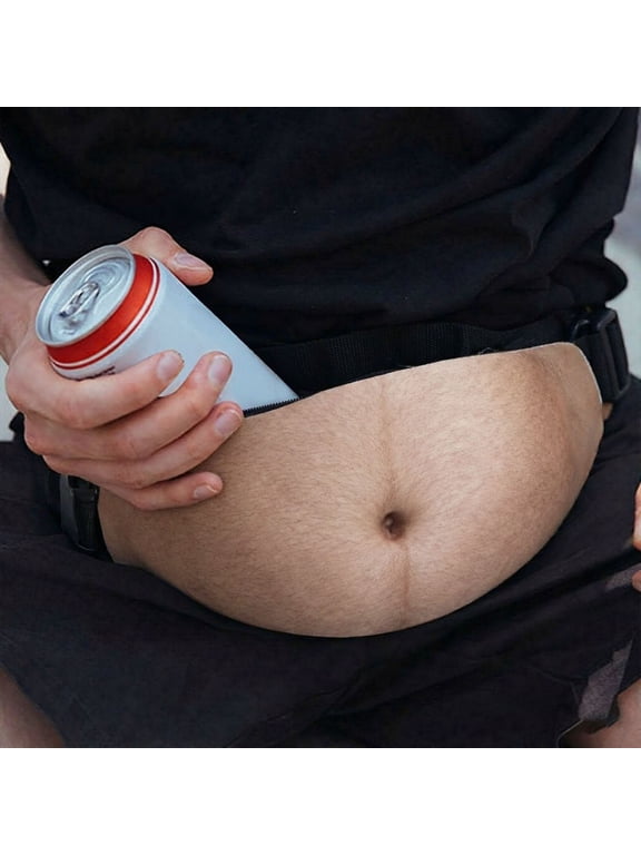 Funny Waist Bag Fanny Pack for Men Reusable Prank Waist Pouch Casual Outdoor Party with Belly Design