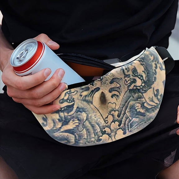 Funny Waist Bag Fanny Pack for Men Reusable Prank Waist Pouch Casual Outdoor Party with Belly Design