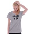thumbnail image 1 of Funny Wait What Punctuation Joke Womens Fitted Plus Size Graphic Tee Brisco Brands 3X, 1 of 5