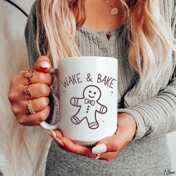 Funny Wake and Bake Coffee Mug Funny Mothers Day Gift From Daughter For Mom Coffee Mug, Holiday Baking Mug, Funny Gift for Baker, Christmas