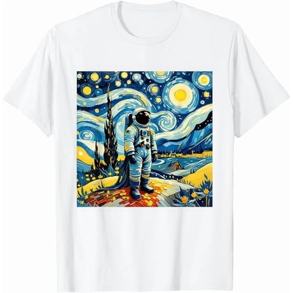 Funny Walking Astronauts in Space T-Shirt Space Themed for Men Women Outer Space Moon Galaxy Astronaut Pure Cotton Tee