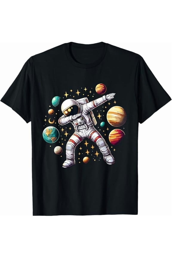 Funny Walking Astronauts in Space T-Shirt Space Themed for Men Women Outer Space Moon Galaxy Astronaut Tee