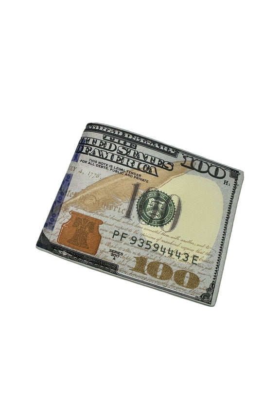 Funny Wallet For Boys Men PU Leather Money Bag Novelty Gift Teens Students Purse Women Male Coin Pouch 100dollar Pattern Wallet