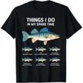 thumbnail image 1 of Funny Walleye Fishing Diagram Fisherman Angler Gift for Men Short Sleeve Novelty Graphic T-Shirt, 1 of 6