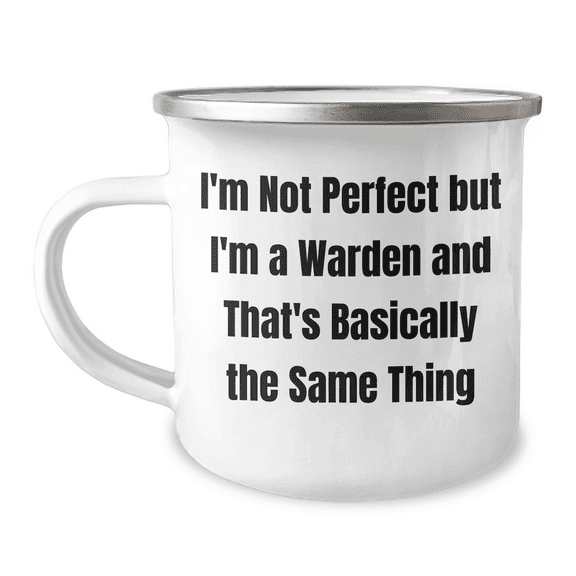 Funny Warden Camping Mug Gifts for Him from Family - 'I'm Not Perfect'