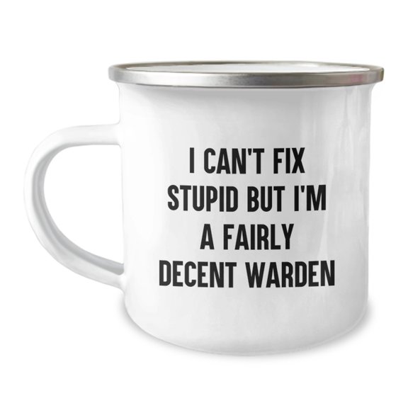 Funny Warden Camping Mug Gifts from Friends to Men Wards Unique Christmas Memorable Presents