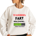 thumbnail image 1 of Funny Warning Fart Loading Print Tops Sarcastic Tech Humor Sweatshirts Long Sleeve Novelty Shirts Casual Crewneck Pullover for Daily Outfits Gift Apparel White,S, 1 of 5