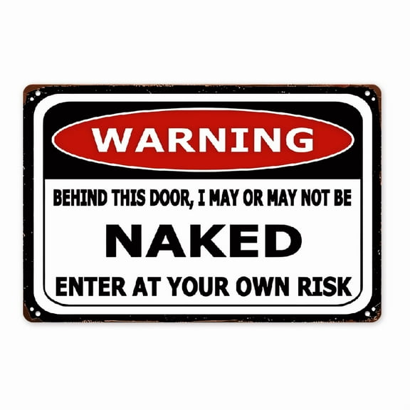 [Funny Warning Sign] 1pc Funny Warning Metal Sign - Frameless, Vertical Orientation for Home Decor 8*12in