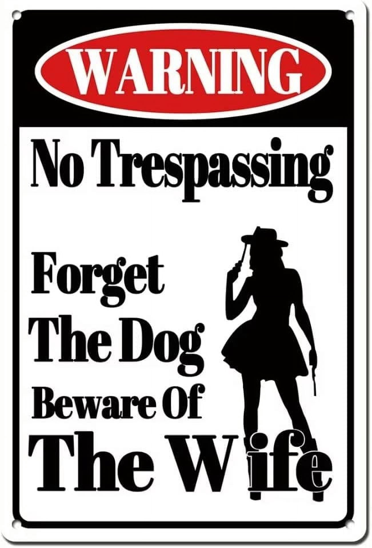 Cartello in acrilico con scritta Forget the Dog Beware of Owner